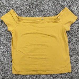 PacSun Mustard Yellow Off the Shoulder Top